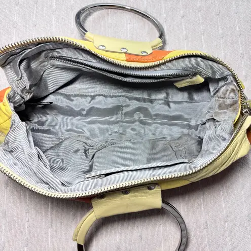 Diesel spare parts Vintage Leather patchwork Yellow and Orange 70’s bag