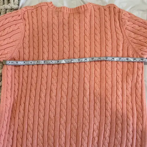 pink coral cable knit sweater