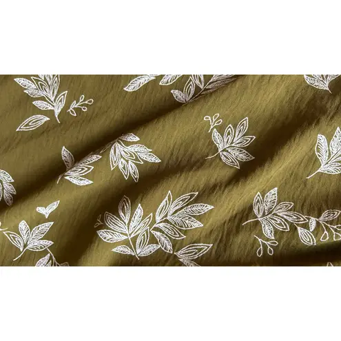 Cato Top NWT Size XL Green Floral Peasant Print Lined Puffy Sleeve Peplum Boho