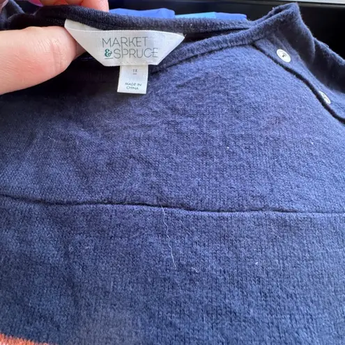 Market & Spruce Gloria Button Detail Brushed Knit Top, Size 1X