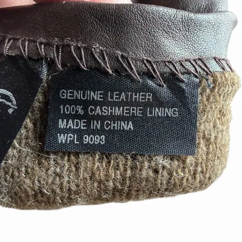VTG Cashmere WPL 9093 Women's Chocolate Brown Size 7M Leather Gloves Lined