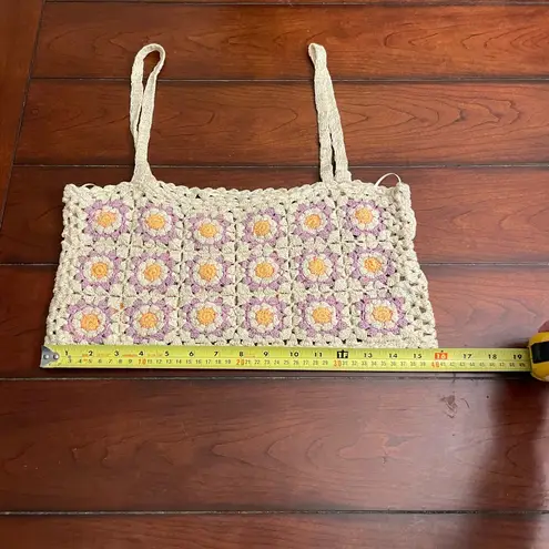 ZARA  Crocheted Floral‎ Crop Top