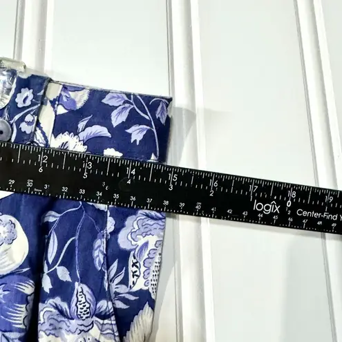 VTG Alexander Campbell 2 Piece Blue Button Down Top & Skirt Set Floral Collared Size 10