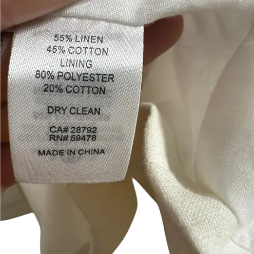 Marina Luna White Linen Blend Blazer Timeless Classic Sz XL Soft Girl Euro Style