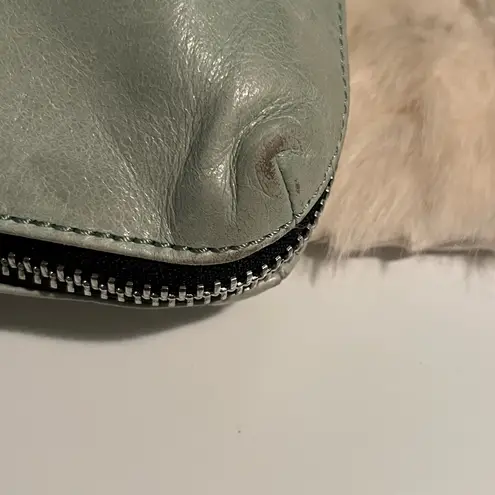 Diesel Green Leather Envelope Crossbody Bag