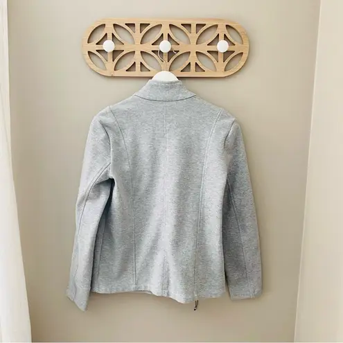 CALIA by Carrie Underwood Effortless Knit Moto Jacket/Sweatshirt Gray Sz…