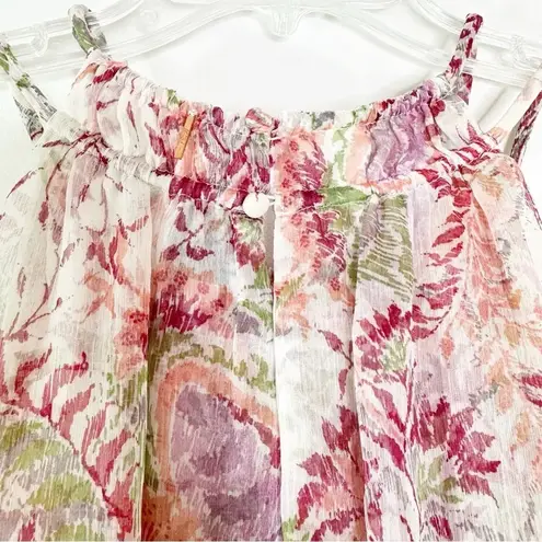 MISA Los Angeles Misa Angelina Floral Drop Waist Maxi Halter Dress Flowy Feminine Size M/L NWT