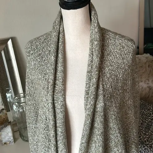 Anthropologie Anthro Angel of the north sage green cotton alpaca blend long cardigan sweater M