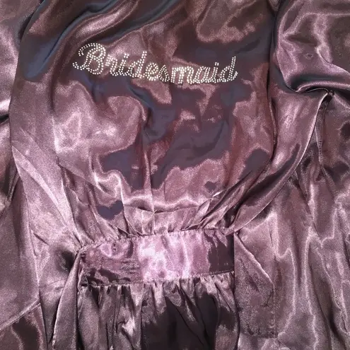 None Bridesmaid size small silky monogrammed robe