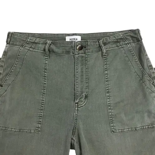 Pistola Pamela Straight Leg Pant Women 31 Olive Green Crop Utility Streetwear
