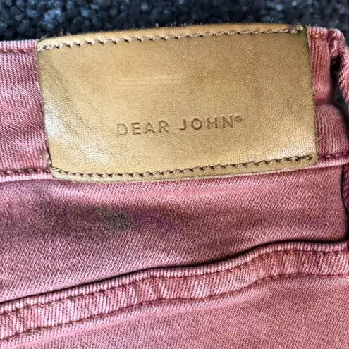 Dear John  Gisele Skinny Denim Jeans Womens Size 30 Pink Denim Straight Leg