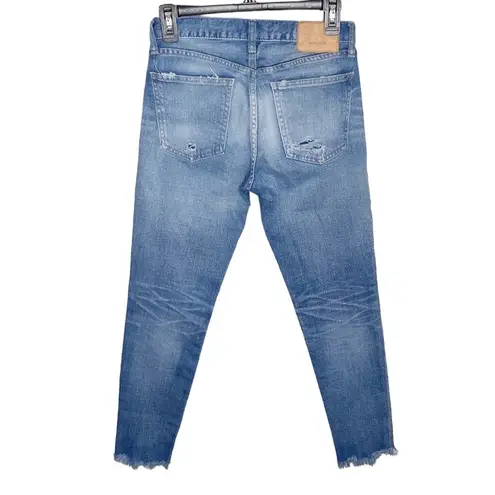 Moussy Vintage Diana Distressed Cropped Skinny Jeans with Fringed Hem size 25