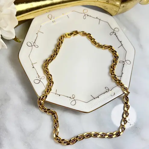 Givenchy Couture Gold & Amethyst Stone Necklace