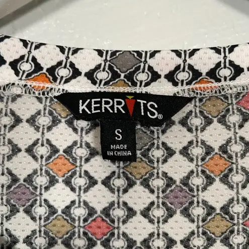 Kerrits Women S White Black Poppy Deco Bits Crossrail Tunic Split Hem Equestrian