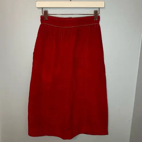 Villager Vintage The  Red Corduroy Skirt – Size 6 - Image 2