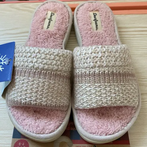 Dearfoams Ombre Stripe Pool Slide Slippers