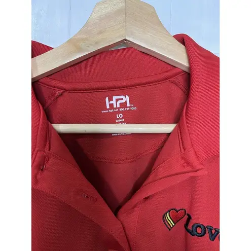 Polo Loves Gas Station Work Uniform Red  Women’s Size Large Dri Fit