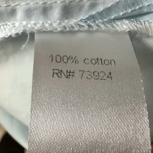 Ming Wang Top Womens 2XL Tan Blue Check Gingham Poplin 100% Cotton Tunic Ruffle