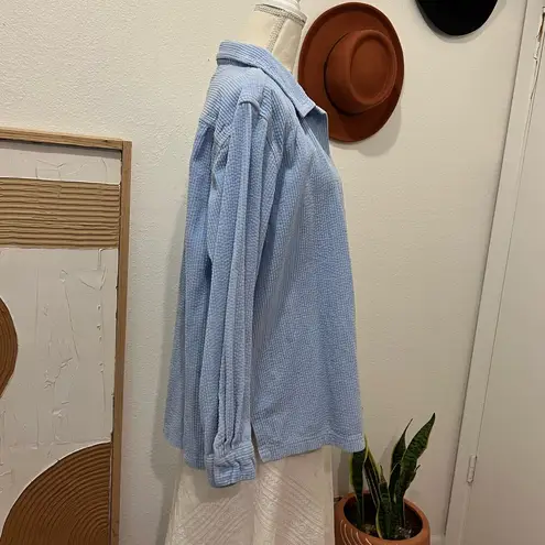 L.L.Bean  Light Blue Chunky Cotton Corduroy Button Down Oversized Shirt Large