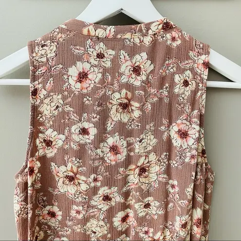 Gypsies & Moondust Floral Blush Pink Tank Top Pink Sz Medium