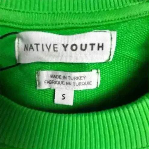 ASOS “Native Youth” Oversized Green Sweatshirt Fox Panda Embroidery Adult Small