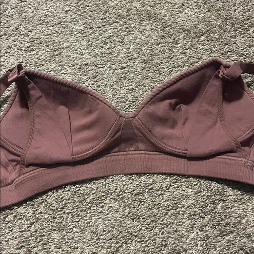 Kindred Bravely Ribbed Cotton Maternity & Nursing Bra Twilight Mauve Large Pink Size undefined