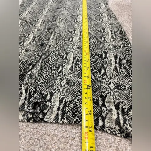 Norma Kamali Womens Snake Print Shirt Dress Size L Button Up Long Sleeve Stretch