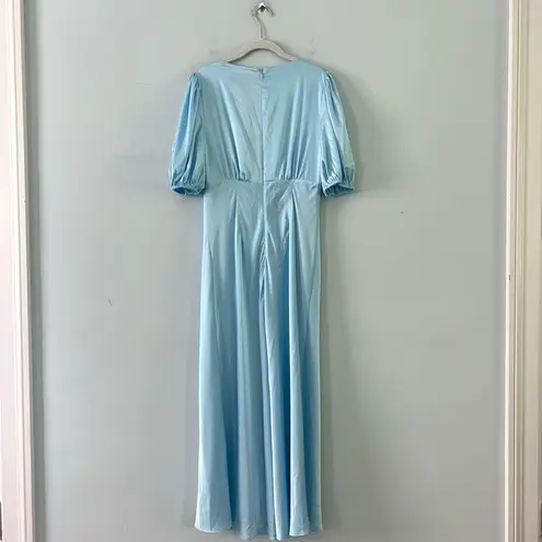 Alexia Admor NWT Lorelei Halogen Blue Satin Button Midi Dress