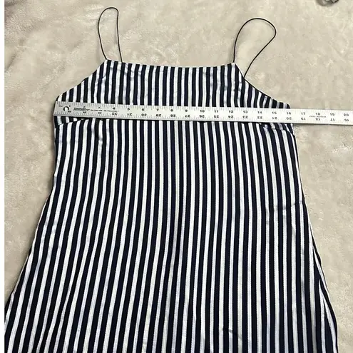 Elizabeth and James Jewel Midi Dress Women's 10 Navy White Striped Shift Ruffle