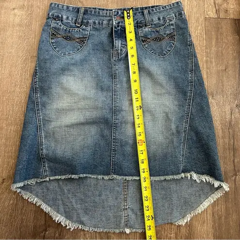 Bubblegum Vintage Y2K Frayed Hem Denim Jean Skirt 7/8