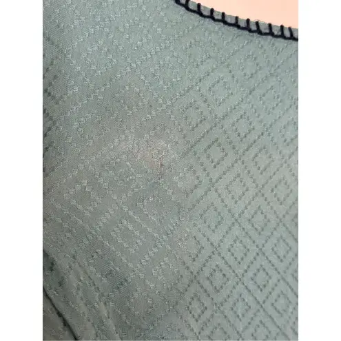 Double D Ranch Cactus Embroidered Baby Doll Dress Muted Teal M Green Size M