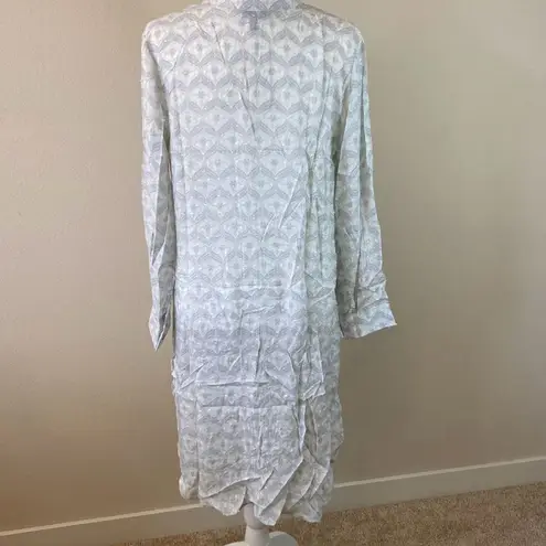 J. Valdi Womens Barcelona Tie Front Midi Shirt Dress Size Medium (M3) White