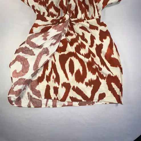 H&M  - Orange Cream Geometric Abstract Patterned Mini Dress Size S - Image 5