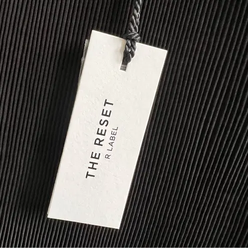 The Reset R Label Plisse Top Black NWT Small Short Sleeve Satin Pleated Shirt