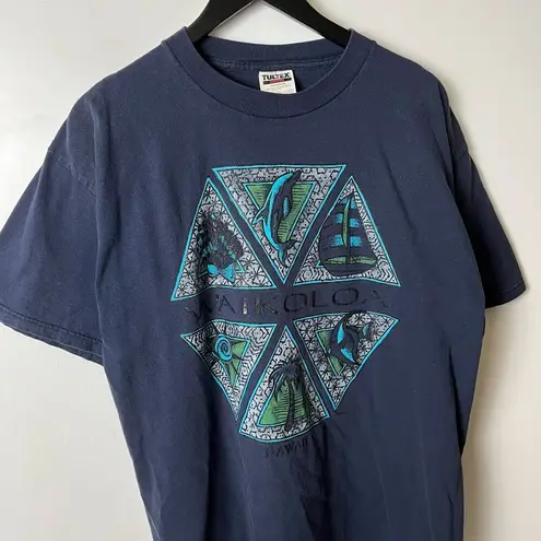 Tultex Waikoloa Hawaii Graphic T Shirt XL Navy Blue 90s Vintage Unisex Fit