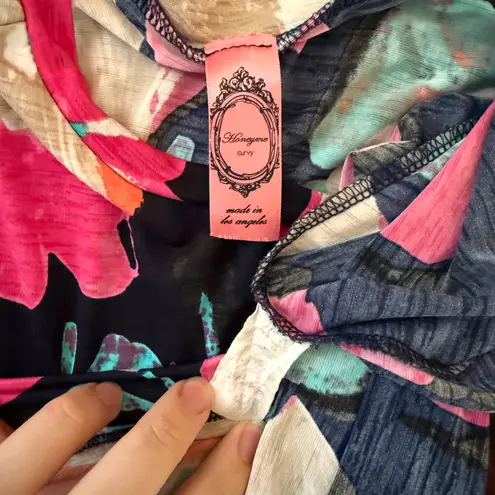 Honeyme Multicolor Floral 3/4 Sleeve Blouse