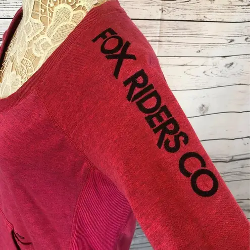 Fox Racing Fox riders co V neck sweater in a pink with black size medium