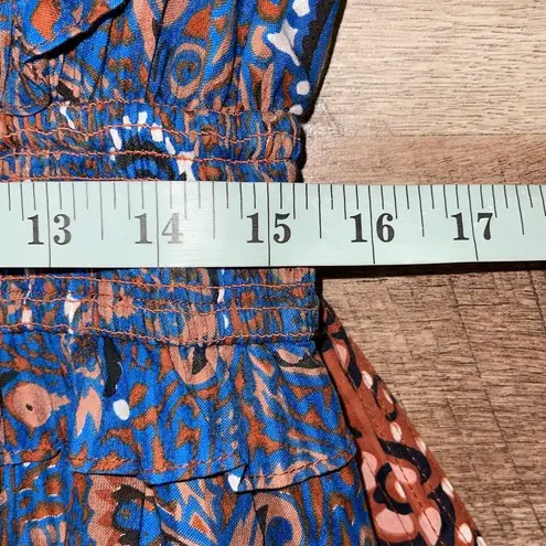 Cleobella Womens Elara Fit & Flare Ruffle Mini Dress Lazuli Multicolor Small