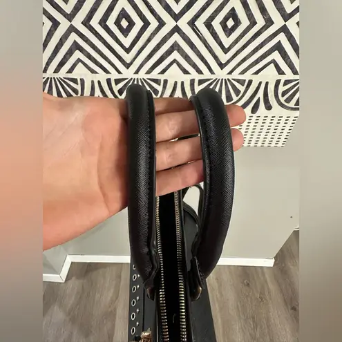 Black Handbag with Gold Accents