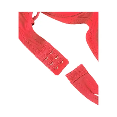 Rhinestone Burlesque Dance Rave Bustier Bra. Y2K. Hand Sewn. Red. Size Large Red