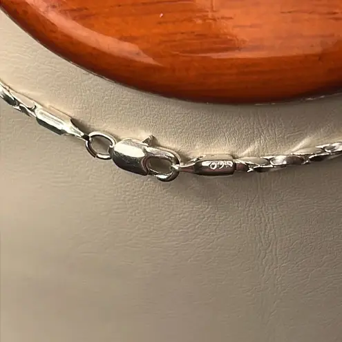 Vintage White Opal Mexico Silver Pendent on 925 Sterling Silver Chain Necklace