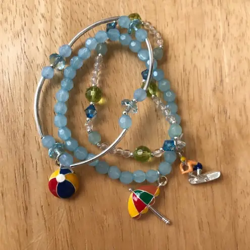 Beach Balls Stretch Bracelets Set of 3 Surfer Girl