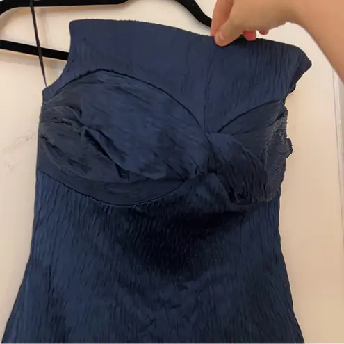 Tove Ida Bow Strapless Top Navy Blue Size 6