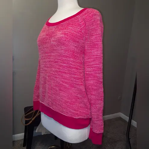 Mossimo Hot Pink Long Sleeve Pullover Top Medium M