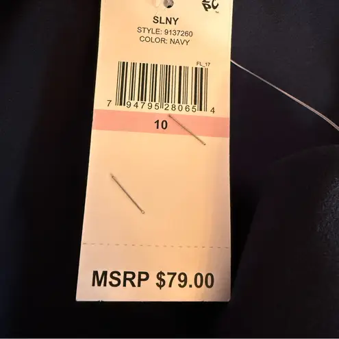 Slny SL Fashions Women's Hardware-Trim Side-Pleated Dress Navy Sz 10