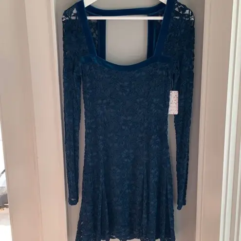 Free People  Flirt for You Long Sleeve Lace Dress