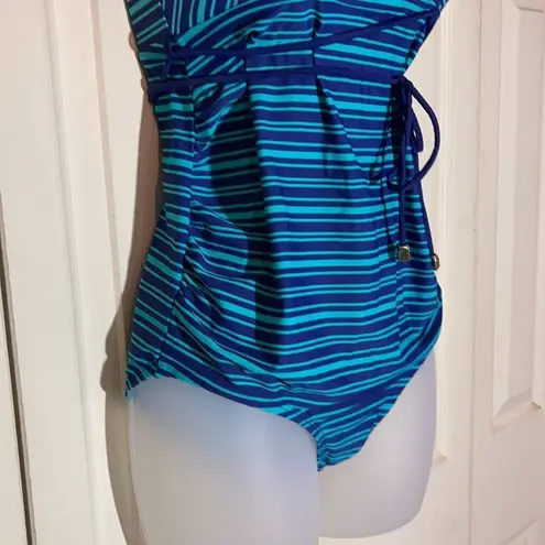 Motherhood Maternity Striped One Piece Swimsuit S