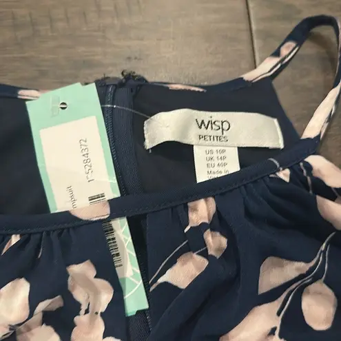 NWT Wisp Petite Lottie Knit Crop Jumpsuit Sz 10P Blue