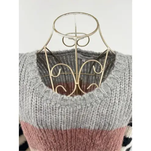 John + Jenn Womens Size Small Multi Color Striped Knit Crew Neck Sweater