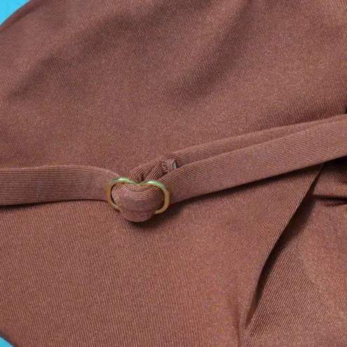 NWT Citrus Rust Orange Reversible Triangle Adjustable Animal Print Bikini Top L Size L